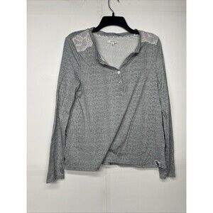 Nine West Women’s Pajama Set Size M Light Gray Long Sleeve Top & Pants